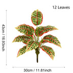 Planta artificial de crotón, 40 cm, decoración moderna para hogar, oficina y eventos