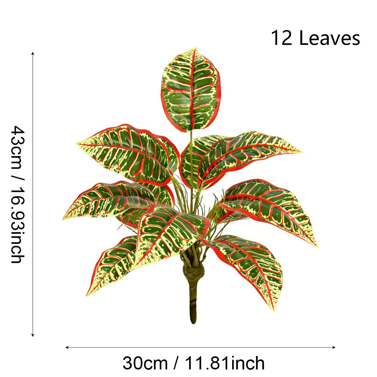 Planta artificial de crotón, 40 cm, decoración moderna para hogar, oficina y eventos