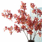 Rama artificial de campanillas con hojas de nandina, arbusto de 1 pieza en degradado otoñal, para salón, hotel o escaparate