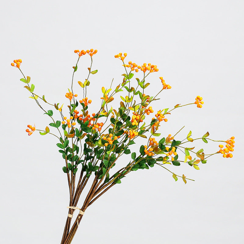 Ramo artificial de bayas decorativas, 6 tallos con 18 frutos, 50 cm, ideal para decoración de hogar y eventos
