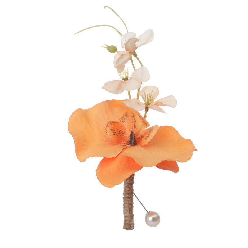 Orquídeas artificiales de 4" x 4" para jardín, balcón y terraza - Rosa claro