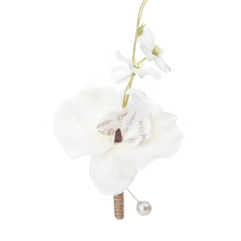 Orquídeas artificiales de 4" x 4" para jardín, balcón y terraza - Blanco