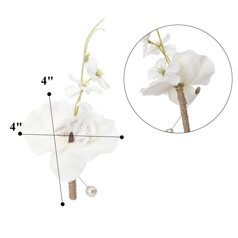 Orquídeas artificiales de 4" x 4" para jardín, balcón y terraza - Azul