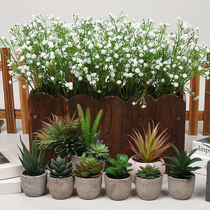 Paniculata artificial con resistencia a los rayos UV de 12" para jardín, balcón y terraza - Blanco
