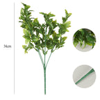 Eucalipto artificial con resistencia a los rayos UV de 13" x 9" 100 piezas para jardín, balcón y terraza - Verde Fern03