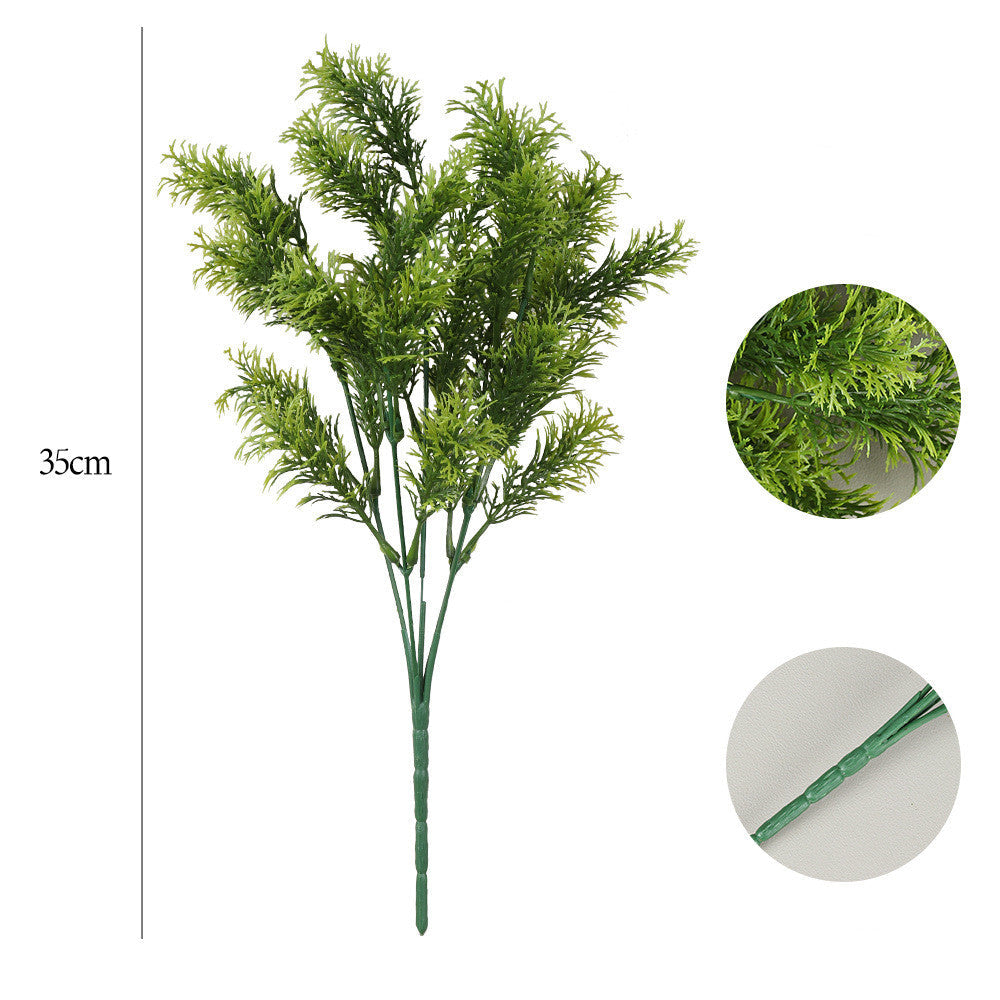 Eucalipto artificial con resistencia a los rayos UV de 13" x 9" 100 piezas para jardín, balcón y terraza - Verde Monstera grass