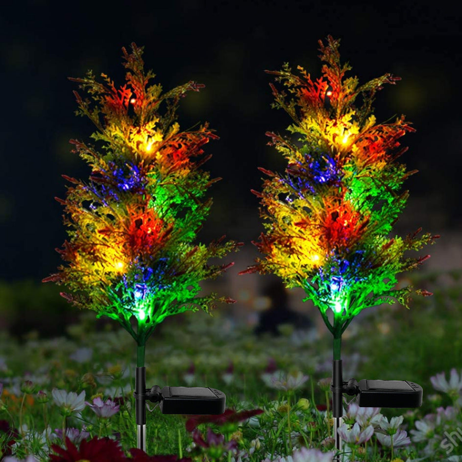 Ramas de pino artificiales con resistencia a los rayos UV de 17" para jardín, balcón y terraza - Amarillo
