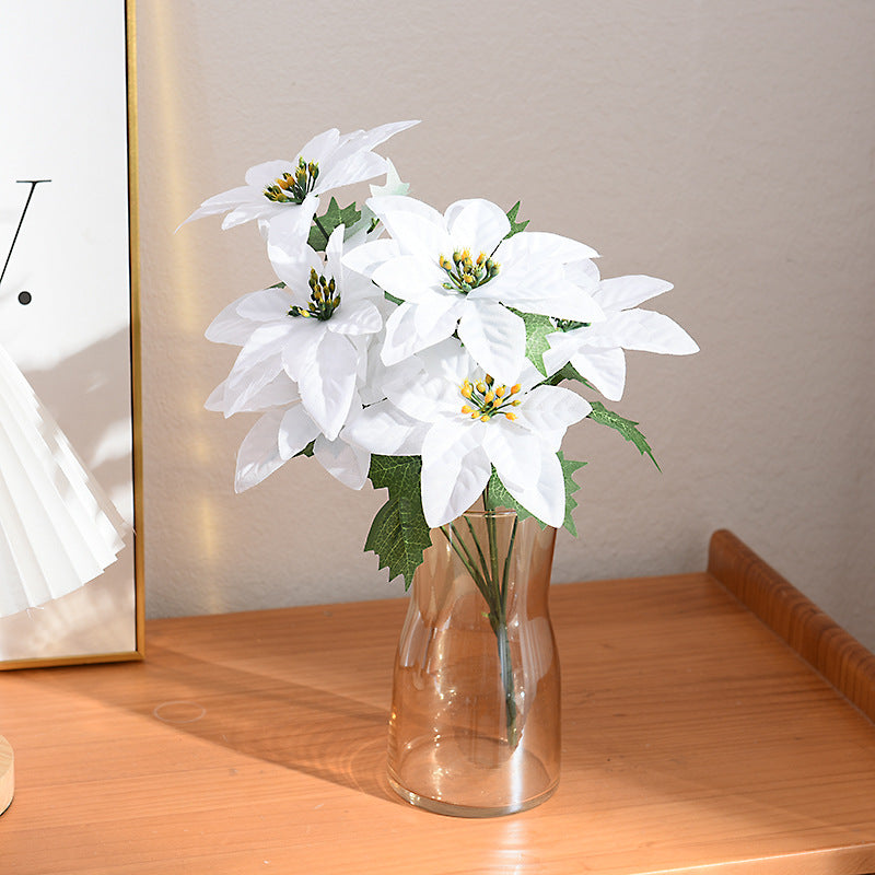 Flores de Pascua artificiales de 14" para arreglos florales y proyectos DIY