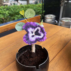 Boutonniere artificial de 6" x 5" para bodas y eventos - Amarillo/morado corsage