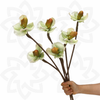 Tallos artificiales con tacto real de 19" para bodas y eventos - Verde/crema