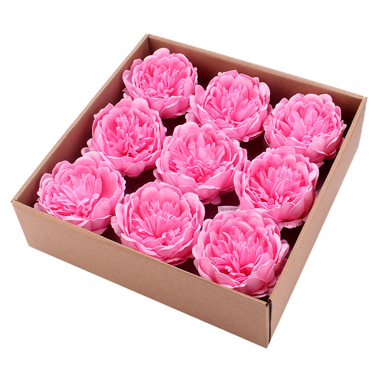 Peonías artificiales de 4" x 4" 9 piezas para bodas y eventos - Rojo