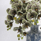 Orquídeas phalaenopsis artificiales con tacto real de 27" para decoración del hogar, eventos y escaparates - Dark naranja