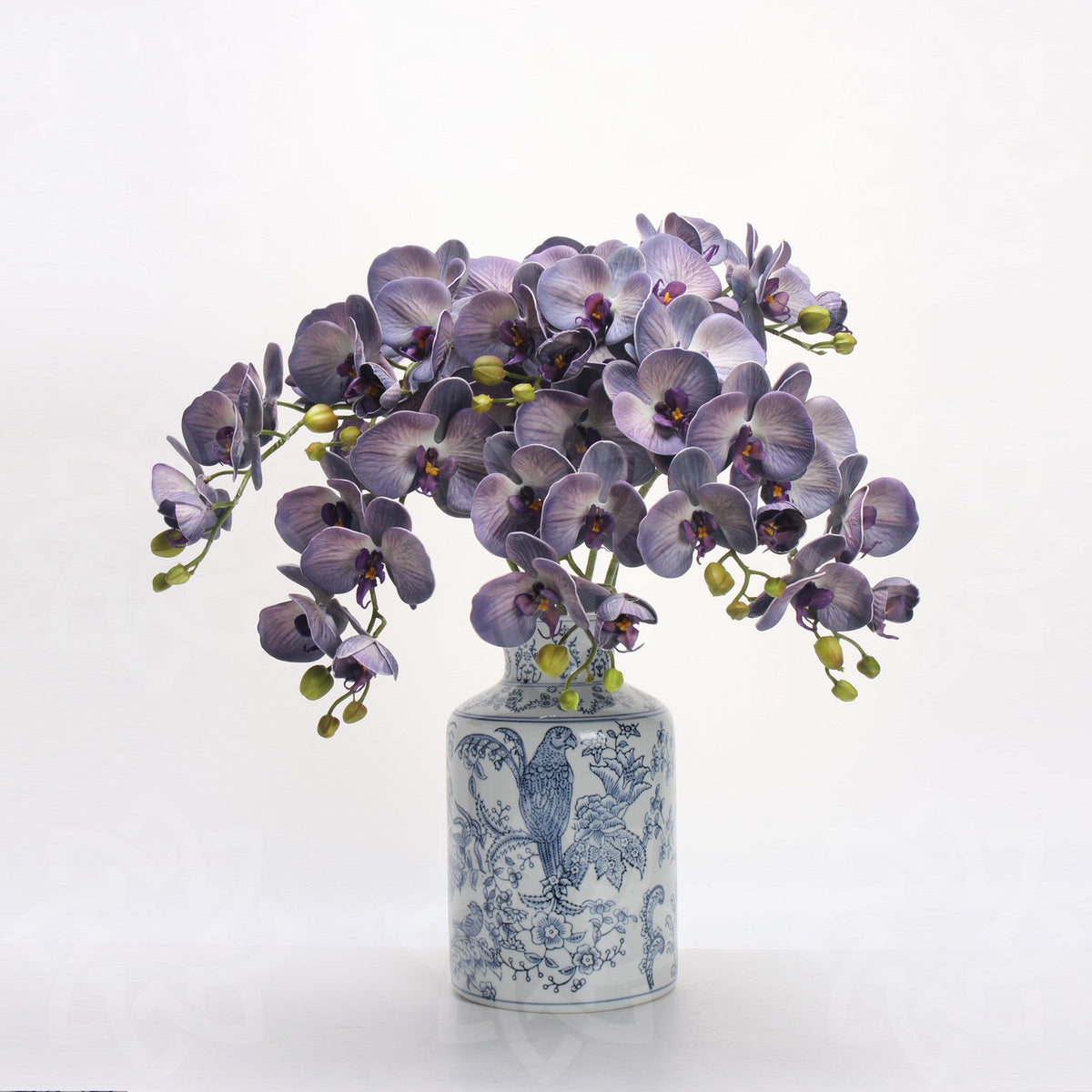 Orquídeas phalaenopsis artificiales con tacto real de 27" para decoración del hogar, eventos y escaparates - Dark morado
