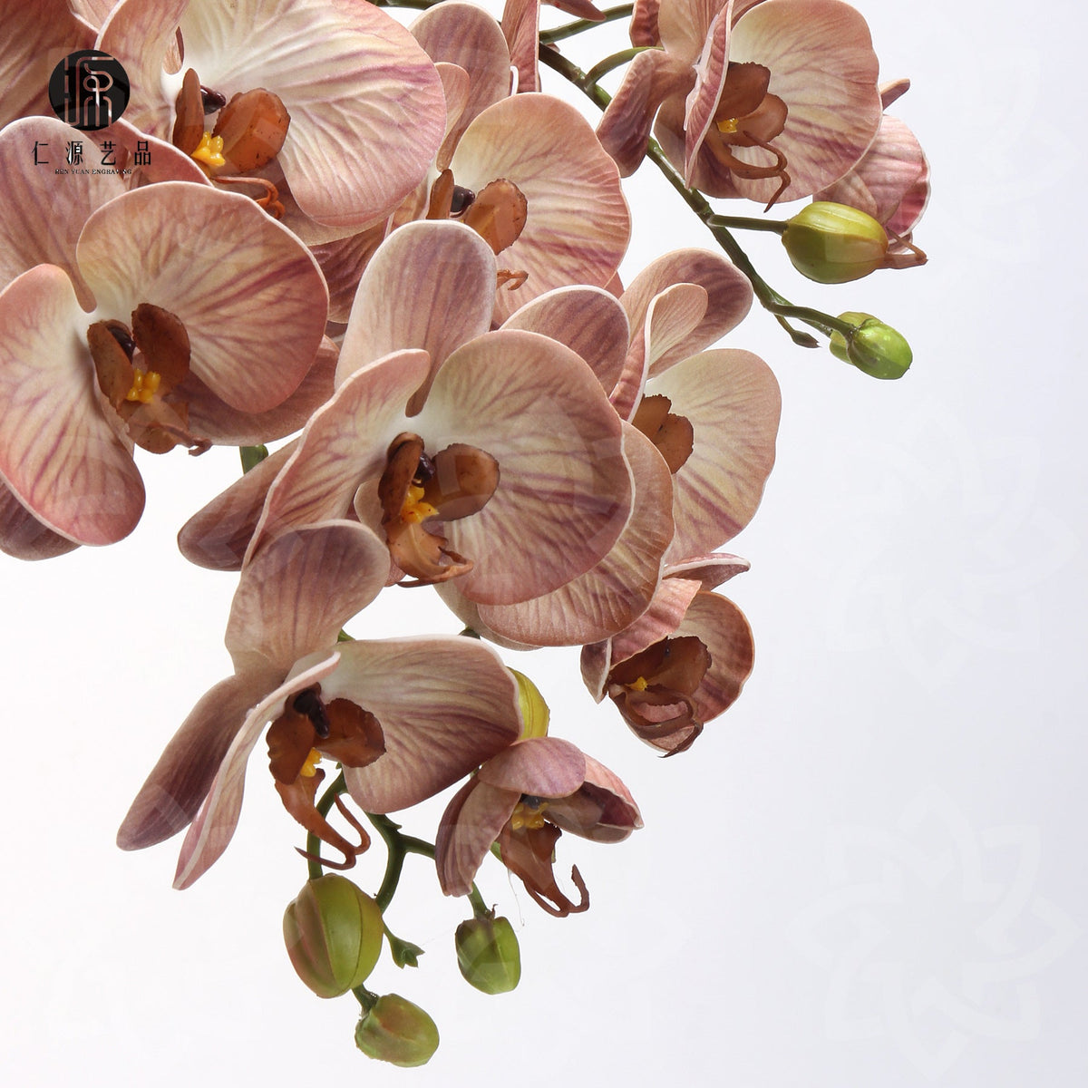 Orquídeas phalaenopsis artificiales con tacto real de 27" para decoración del hogar, eventos y escaparates