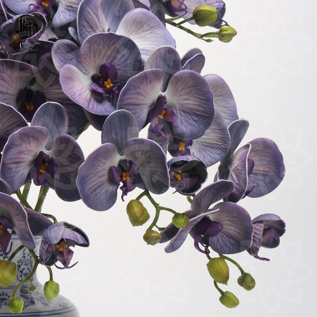 Orquídeas phalaenopsis artificiales con tacto real de 27" para decoración del hogar, eventos y escaparates