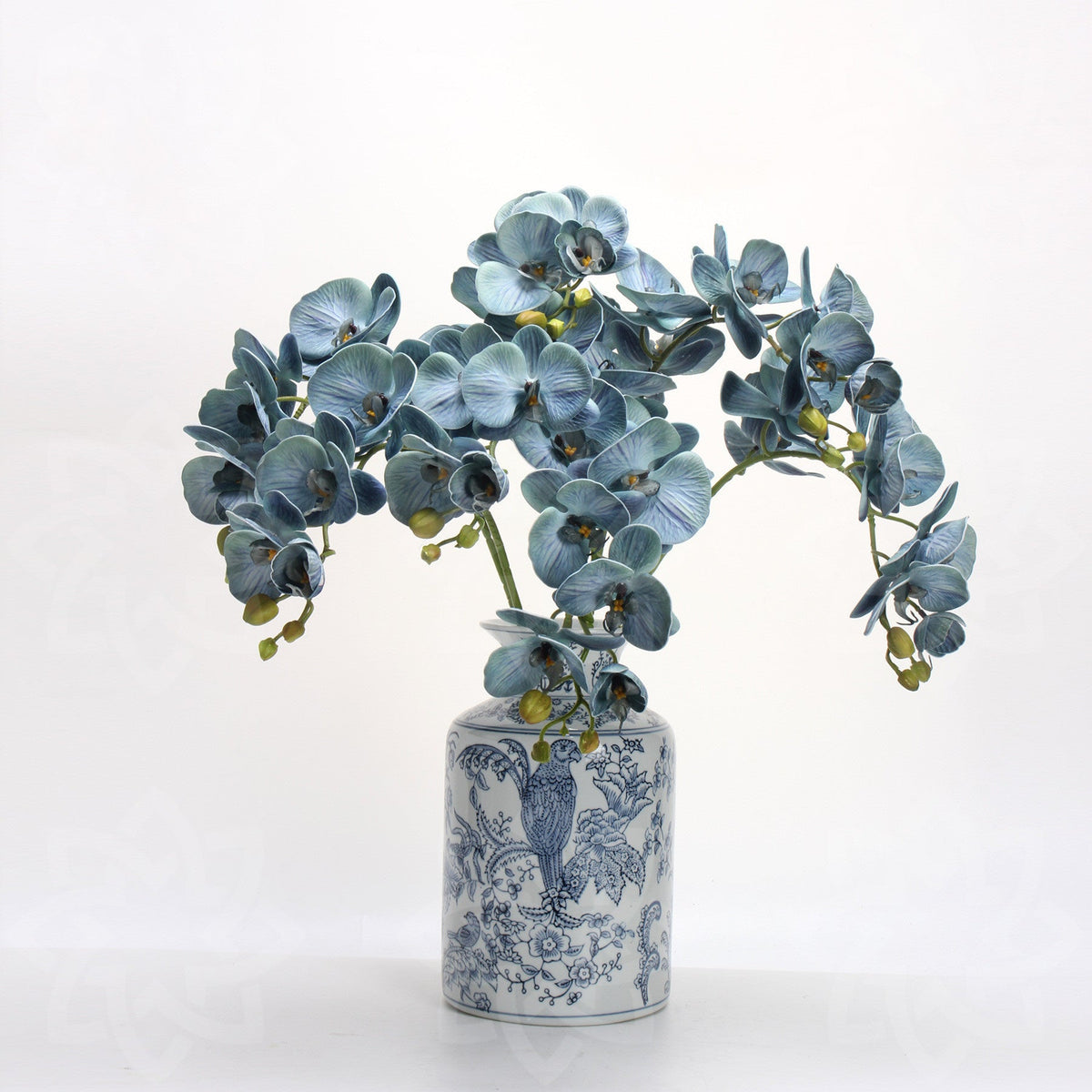 Orquídeas phalaenopsis artificiales con tacto real de 27" para decoración del hogar, eventos y escaparates - Dark azul