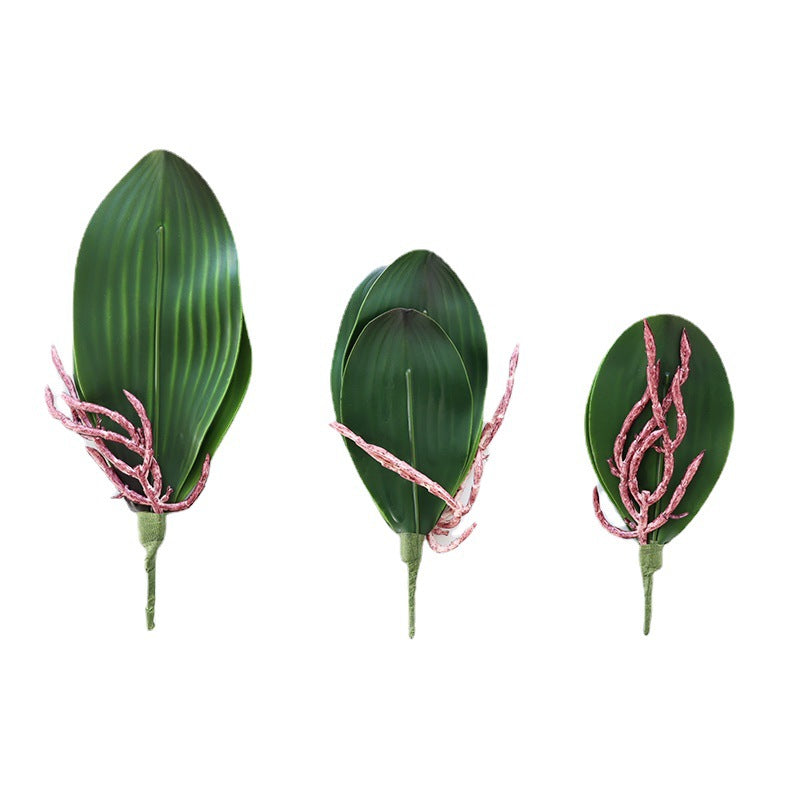 Orquídeas phalaenopsis artificiales con tacto real para decoración del hogar - Verde 6.6"