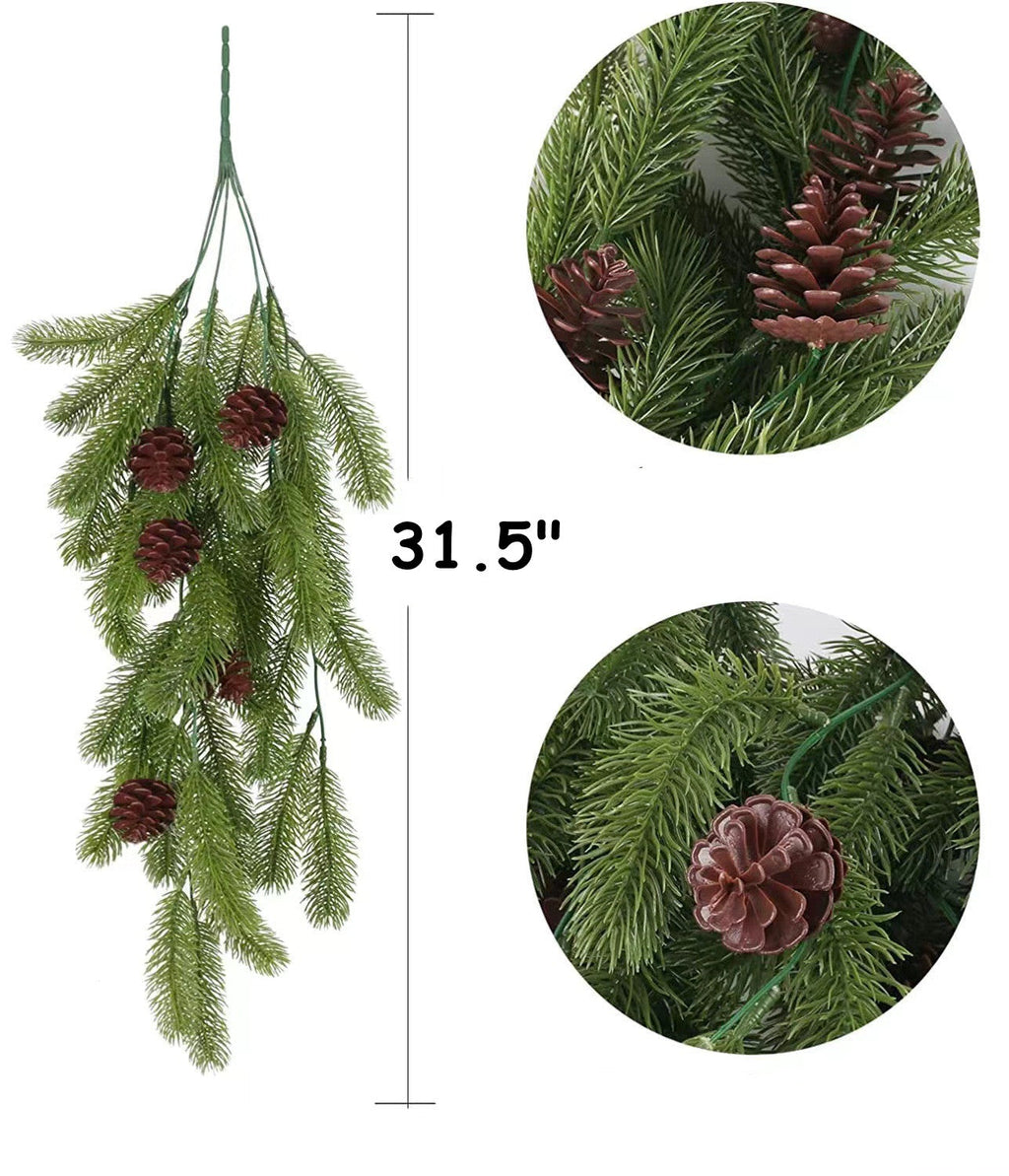 Ramas de pino artificiales de 31" x 12" 2 piezas para bodas y eventos