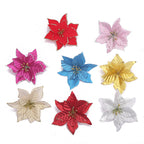 Flores de Pascua artificiales de 5" x 5" 10 piezas para bodas y eventos - Fucsia