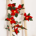 Flores de Pascua artificiales de 118" x 10" para bodas y eventos - Rojo/verde