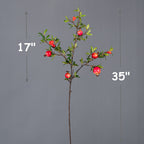 Tallos artificiales de 35" para bodas y eventos - Rojo 3 piezas