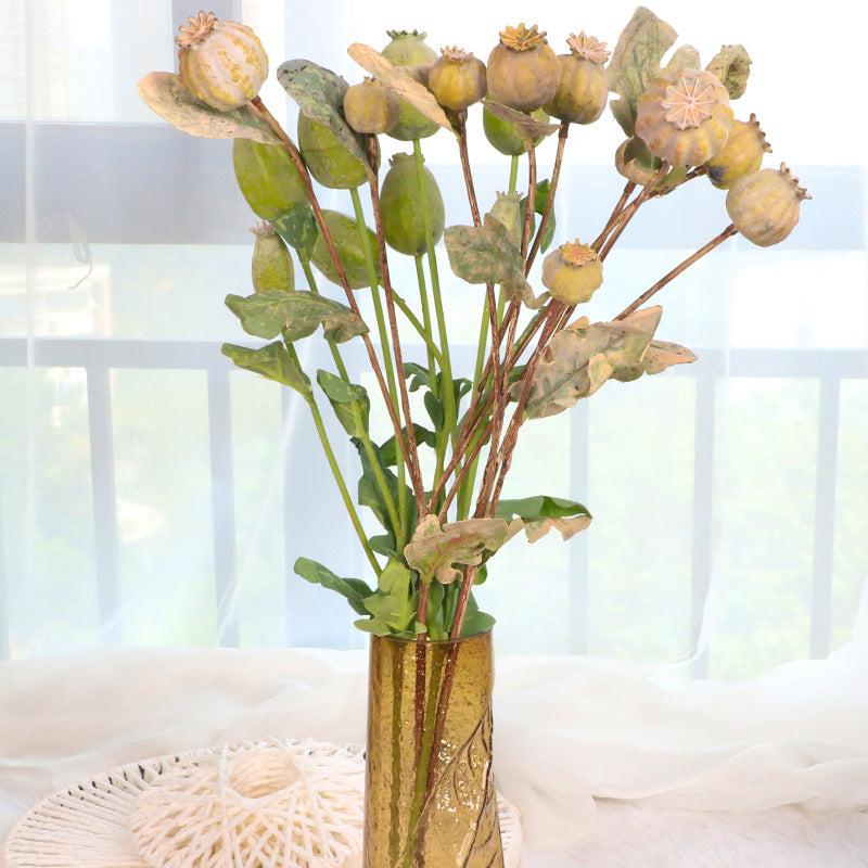 Amapolas artificiales de 22" para bodas y eventos - Verde Long
