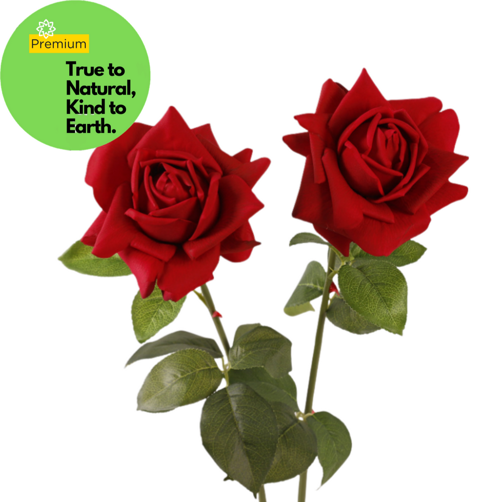 Rosas artificiales con tacto real de 28" x 4" para bodas y eventos - Blanco