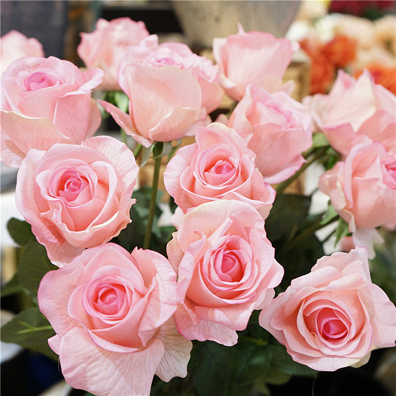 Rosas artificiales con tacto real de 26" para bodas y eventos - Blanco