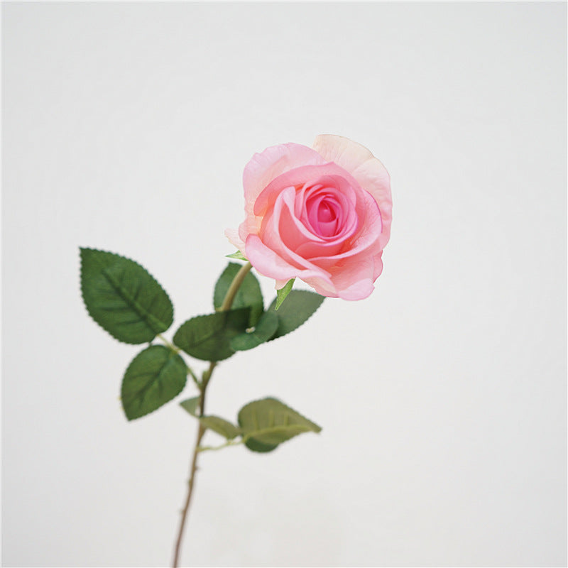 Rosas artificiales con tacto real de 26" para bodas y eventos - Blanco-morado