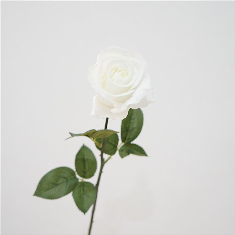 Rosas artificiales con tacto real de 26" para bodas y eventos - Blanco-rosa