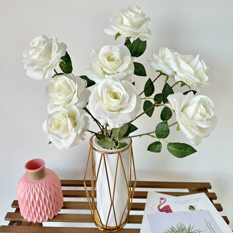 Rosas artificiales de 25" para bodas y eventos - Dusty rojo