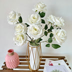 Rosas artificiales de 25" para bodas y eventos - Dusty rojo