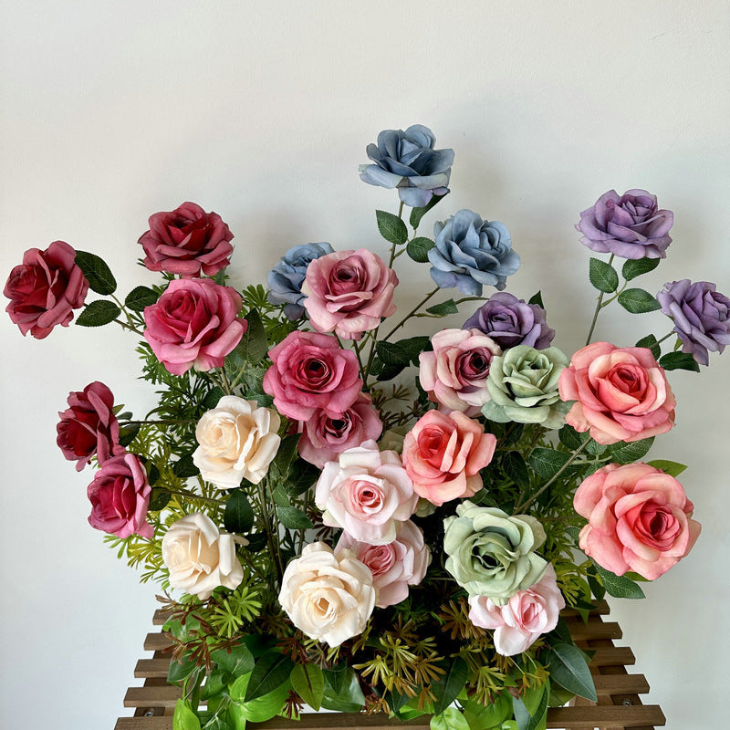 Rosas artificiales de 25" para bodas y eventos - Crema