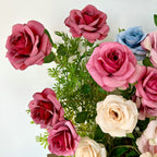 Rosas artificiales de 25" para bodas y eventos - Dusty rose