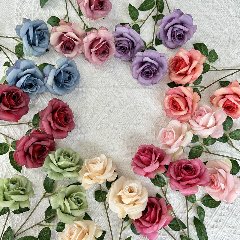 Rosas artificiales de 25" para bodas y eventos - Dusty naranja