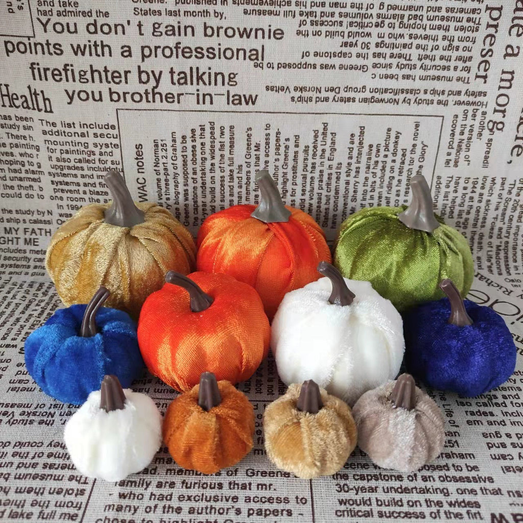 Calabazas artificiales 10 piezas para decoración de interiores - 1.3" Naranja