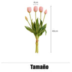 Ramo de Tulipanes Artificiales de Látex Real Touch
