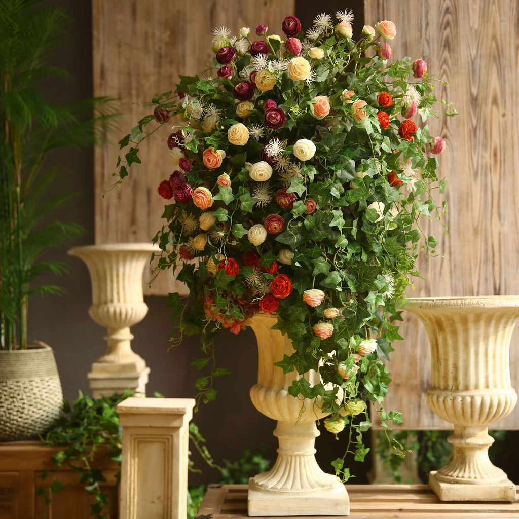 Ranúnculos artificiales de 16" para bodas y eventos - Verde
