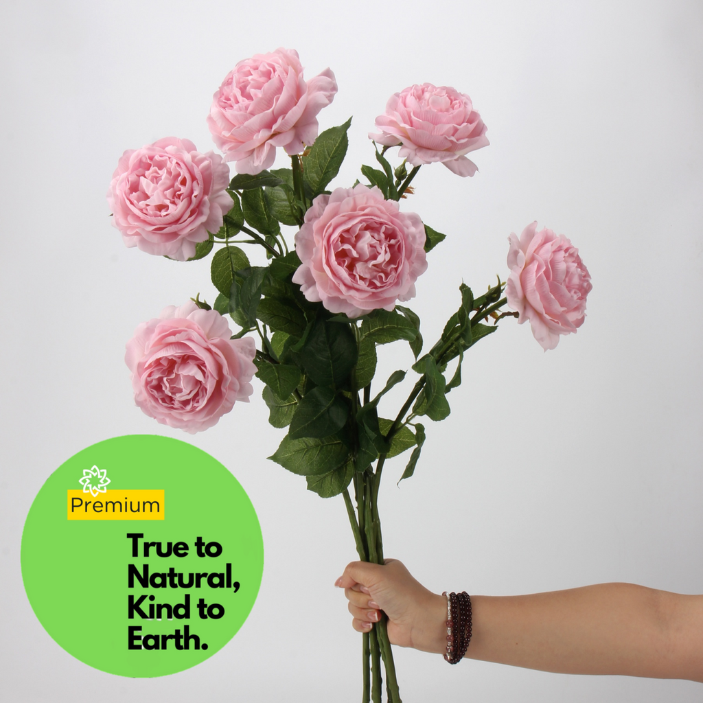 Ranúnculos artificiales con tacto real de 26" para bodas y eventos - Rosa