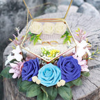Rosas artificiales con tacto real de 7" x 3" 25 piezas para bodas y eventos - Marfil/lilac/morado