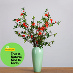 Tallos artificiales con tacto real de 33.4" para bodas y eventos - Rojo/verde