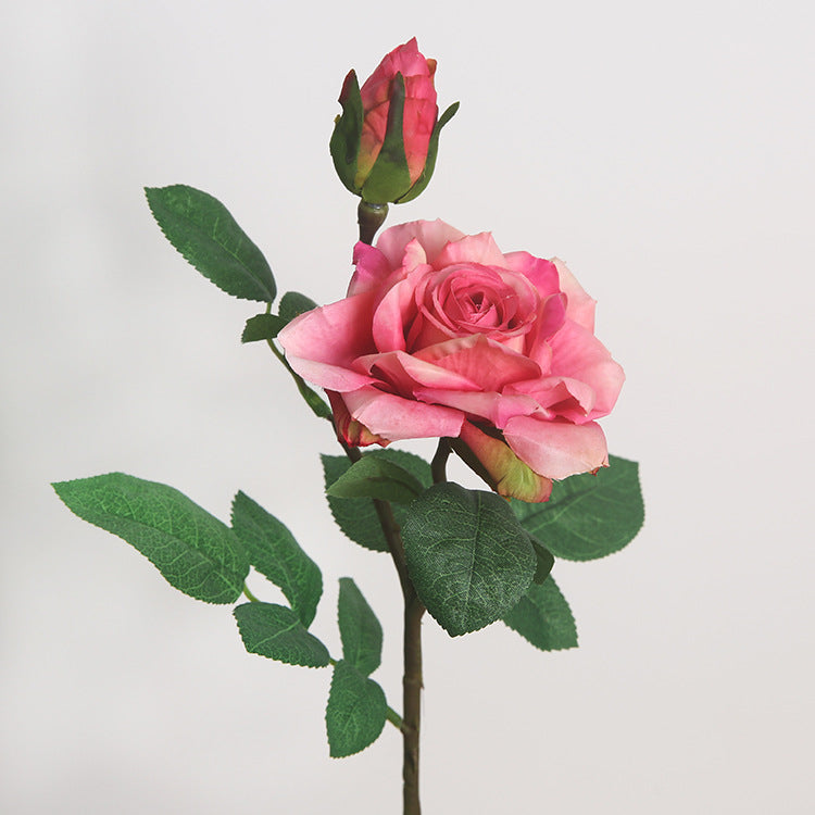 Rosas artificiales con tacto real de 18.5" para bodas y eventos - Dark rosa
