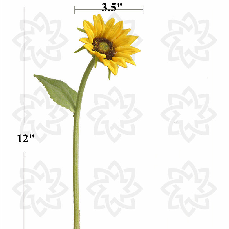 Girasoles artificiales con tacto real de 12" para bodas y eventos