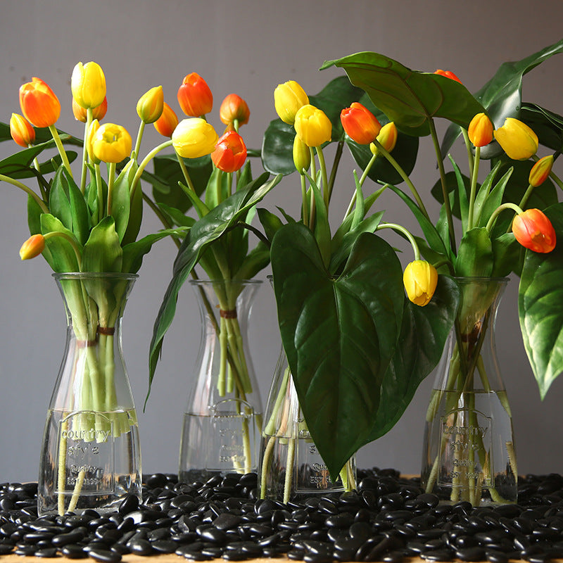 Tulipanes artificiales con tacto real de 15" para bodas y eventos - Blanco