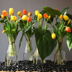 Tulipanes artificiales con tacto real de 15" para bodas y eventos - Blanco