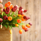 Tulipanes artificiales con tacto real de 15" para bodas y eventos - Amarillo