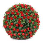Flores artificiales con resistencia a los rayos UV para jardín, balcón y terraza - Rojo 7.8"