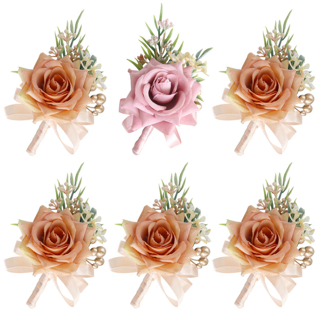 Rosas artificiales de 5" x 3" para jardín, balcón y terraza - Azul empolvado