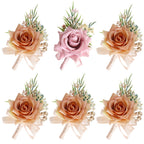Rosas artificiales de 5" x 3" para jardín, balcón y terraza - Azul empolvado
