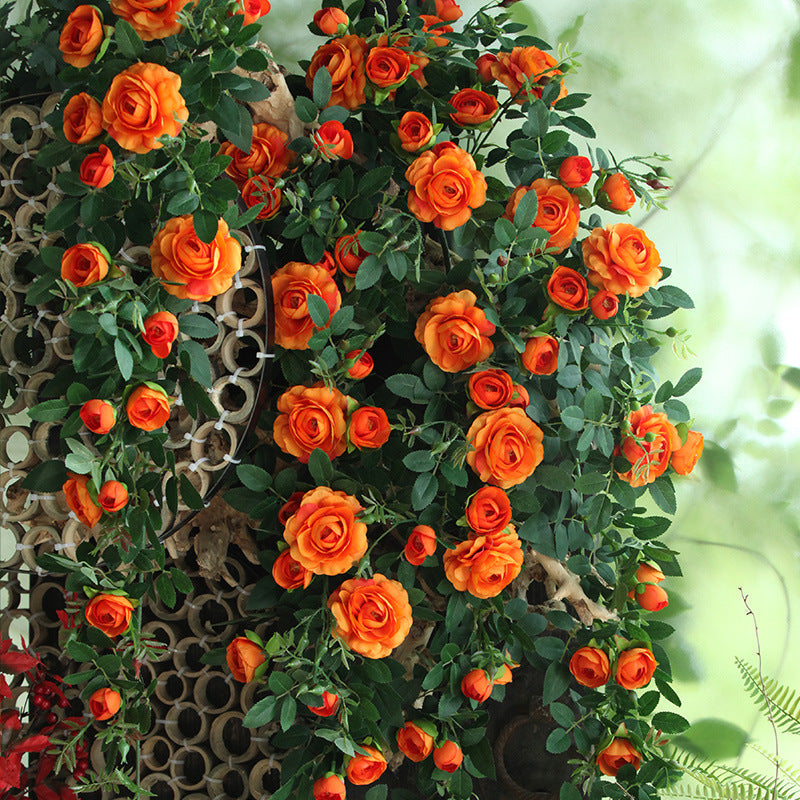 Rosas artificiales de 50" para jardín, balcón y terraza - Naranja